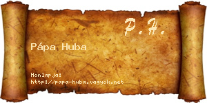 Pápa Huba névjegykártya